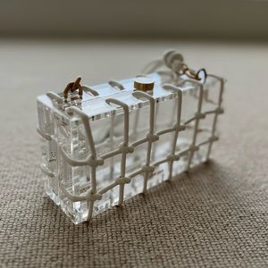 Cult Gaia Bess Shoulder Bag in White + Acrylic